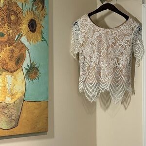 Express White Lace Blouse